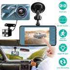 720P Dual Dash Car Camera Recorder with Motion Detection Light