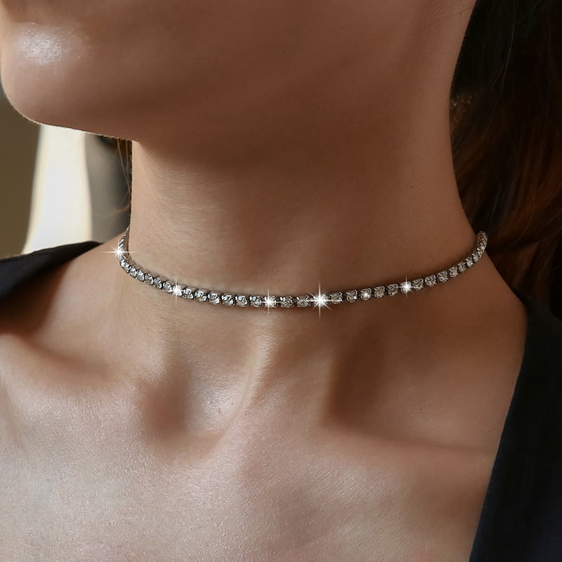 "Crystal' Tennis Necklace