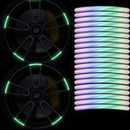 20PCS Wheel Adhesive Strips Stickers, Night Reflective Safety Decoration Strip for Car, Motocycle, Bicycle, Car Wheel Hub Reflective Sticker, Reflective Tape for Enhancing Car Wheel Safety