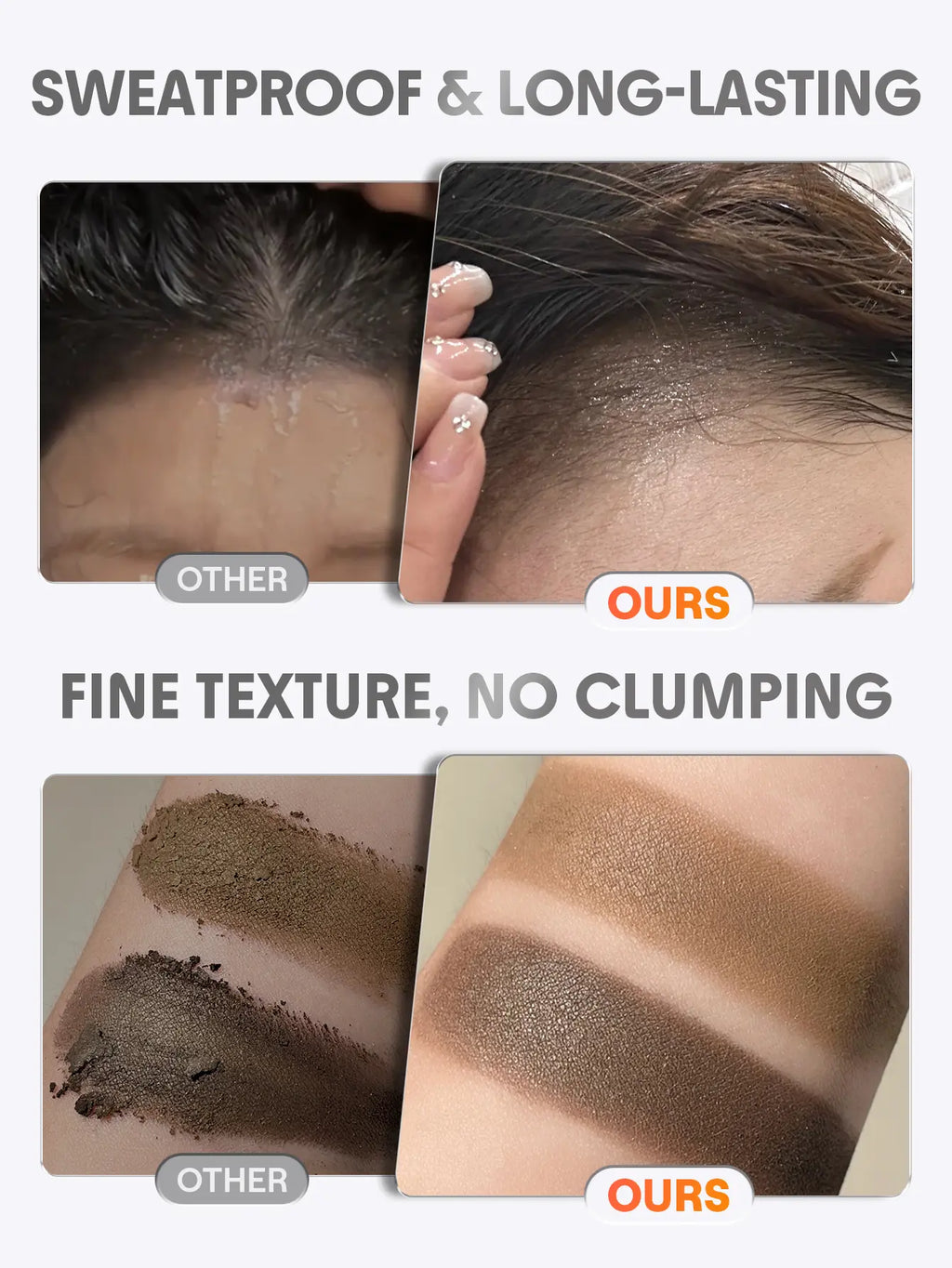 Fix & Fill Hairline Powder-Spice, 4-IN-1 Powder Stick for Hairline, Part, Contour & Brow, Quick Fix Sparse Hair