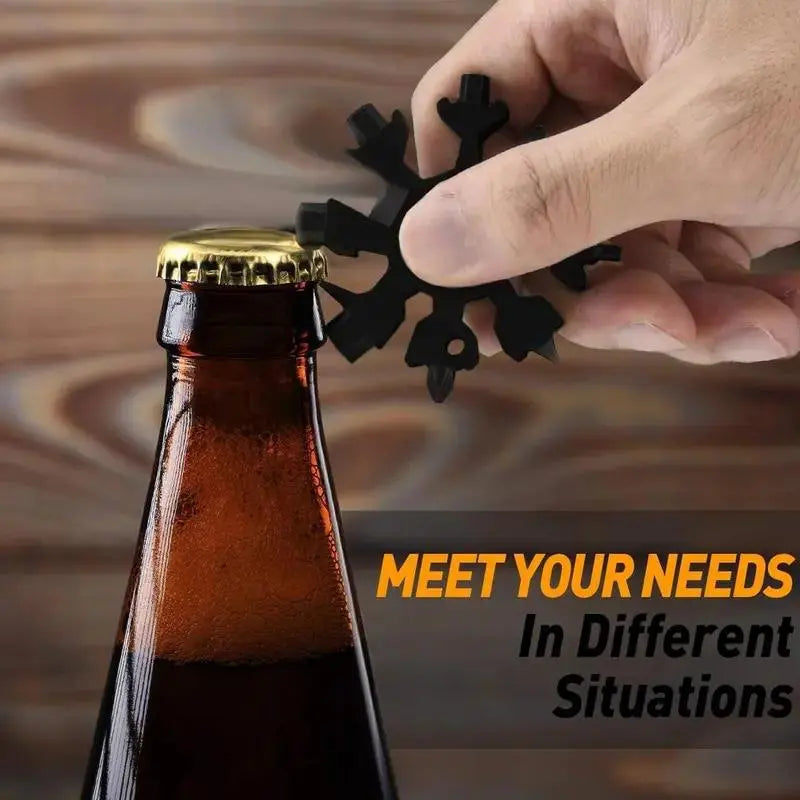 Viral 18-in-1 Snowflake Multi-tool Stainless Steel Portable Wrench | All-in-One Screwdriver & Bottle Opener | Must-Have Survival Gadget