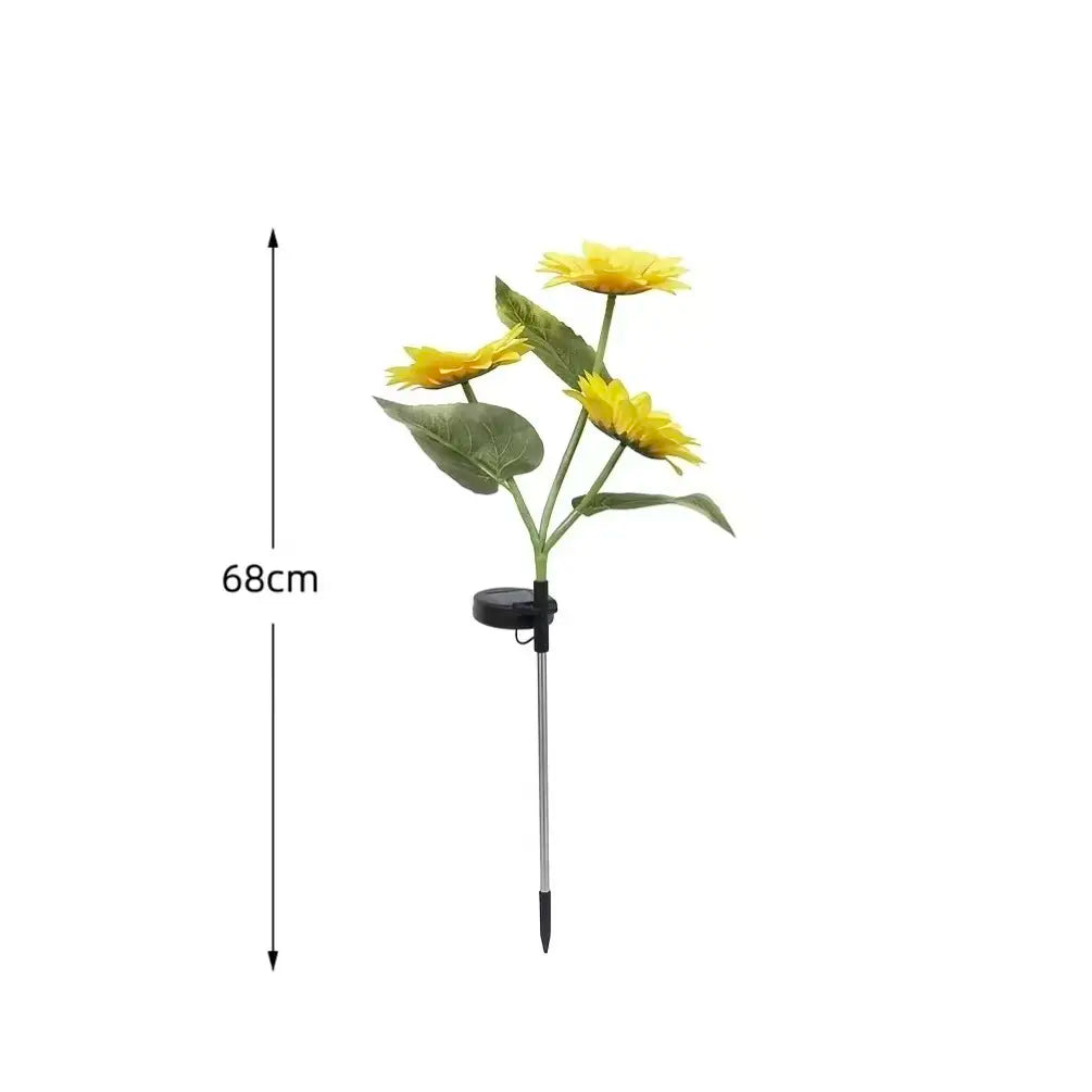 Solar Powered LED Sunflower Garden Lights Realistic Nighttime Glow for Yard Lawn Patio Porch Waterproof IP65 Energy Efficient Outdoor Lighting Durable Plastic Flowers All Weather Protection