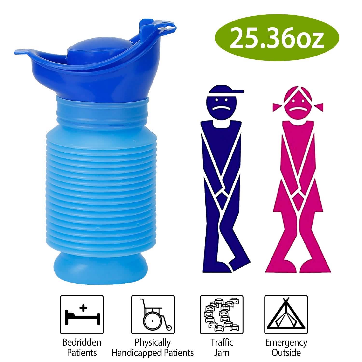 750ml Unisex Reusable Emergency Shrinkable Urinal