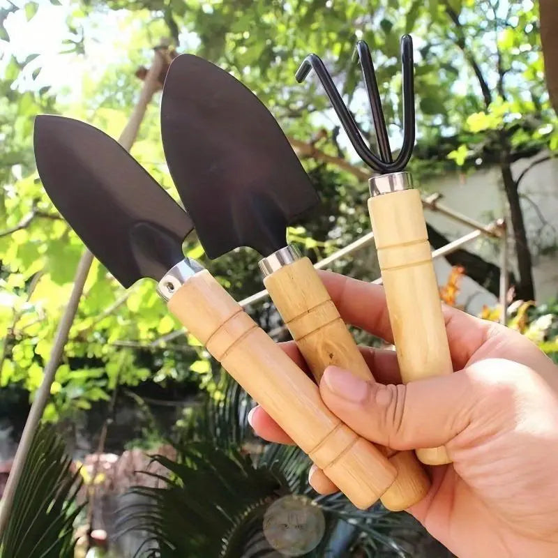 3-Piece Iron Garden Tool Set for Home Gardening