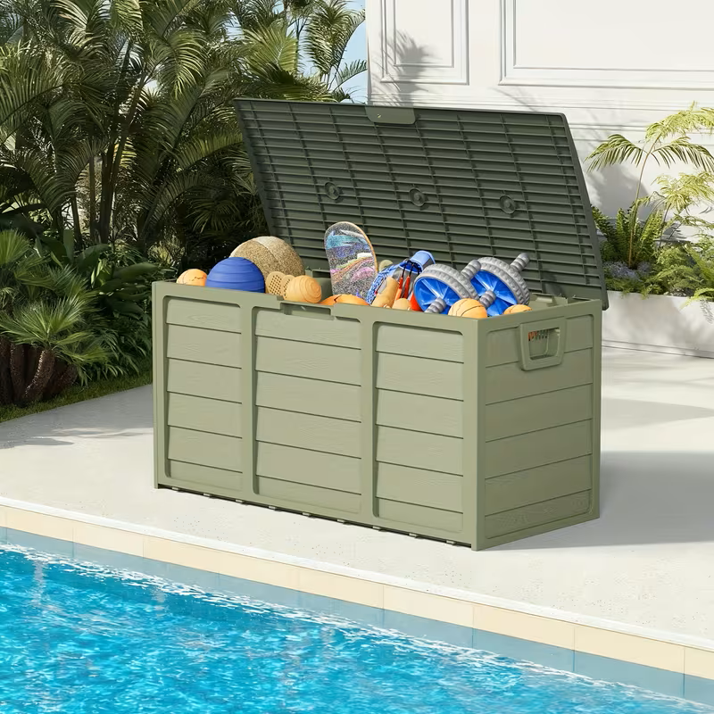 75 Gallon Heavy-Duty Outdoor Deck Box - Waterproof, Lockable
