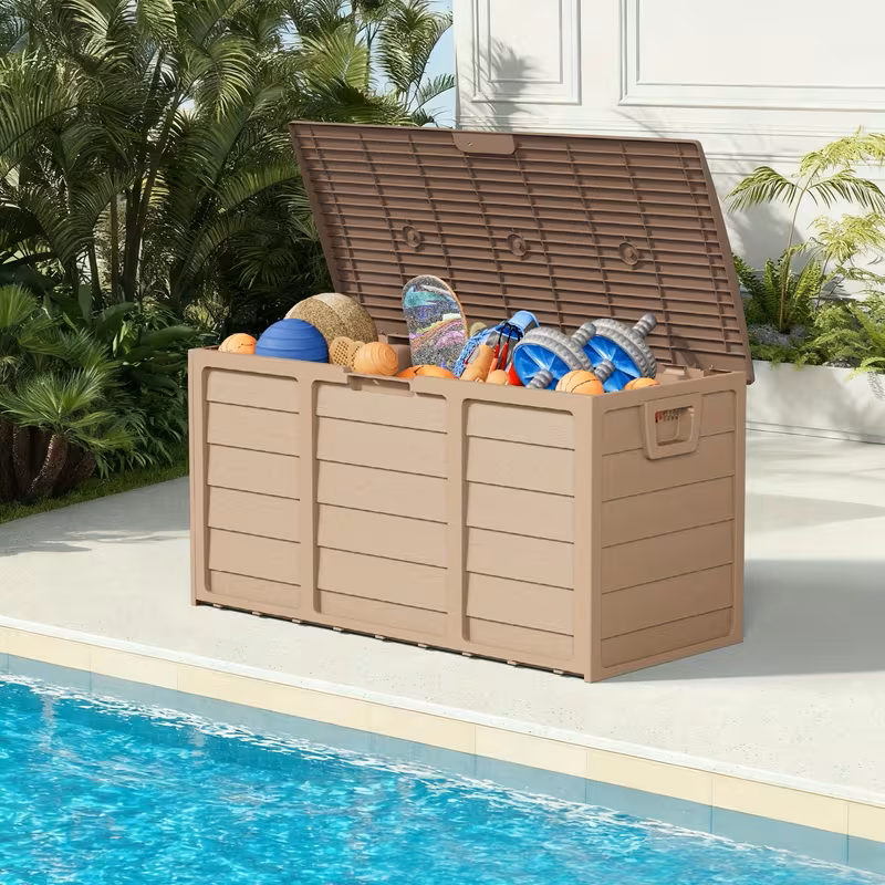 75 Gallon Heavy-Duty Outdoor Deck Box - Waterproof, Lockable