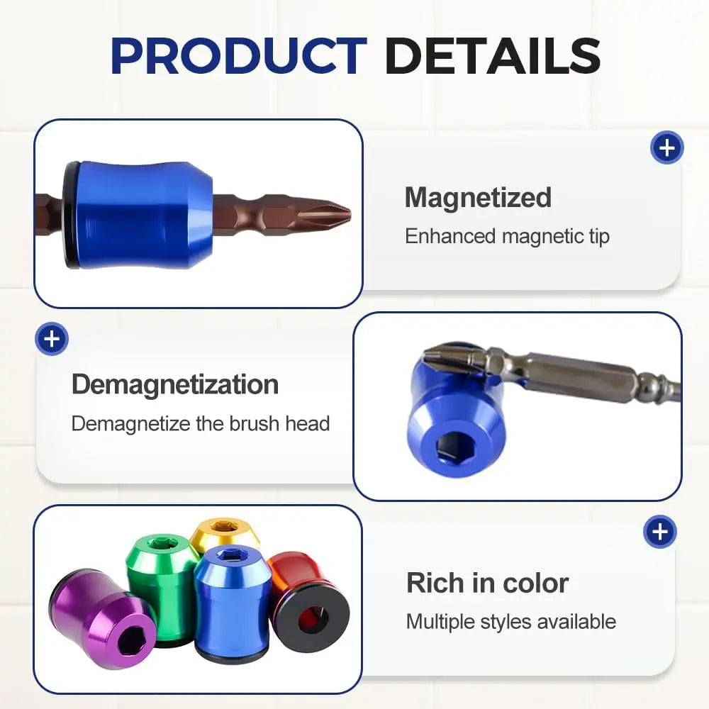 Universal Magnetic Screwdriver Bit Ring, Strong Grip for Drills & Power Tools