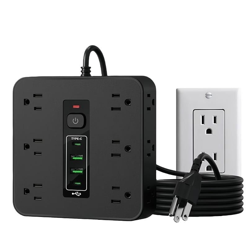 16-in-1 Power Strip with Switch & Surge Protection,ETL Listed Fireproof Power Strip