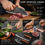 Hand-Forged Chef Knife & Cleaver Set – Sharp V-Edge Kitchen Knives for Meat, Vegetables & Fruits