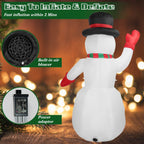 7.9ft Christmas Inflatable Giant Snowman Blow Up with LED Lights Hat Scarf