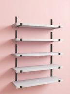 Rustic Wood Floating Wall Shelves with Metal Brackets