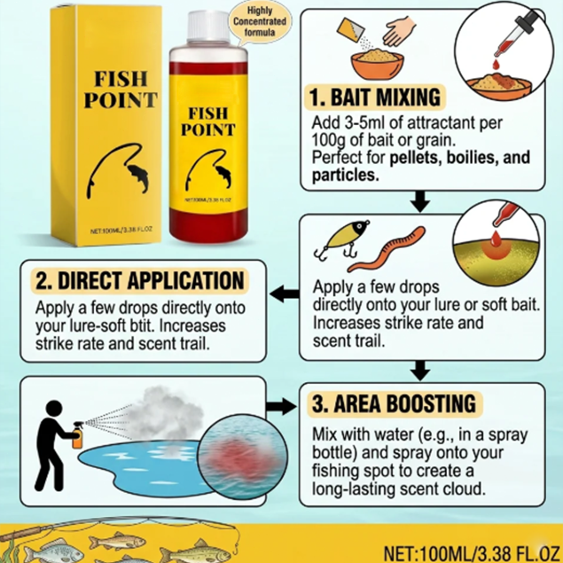 Concentrated Fish Attractant Liquid – Fast-Acting Red Worm Bait Additive for Freshwater Fishing, Enhances Scent & Improves Bite Response (100ml)