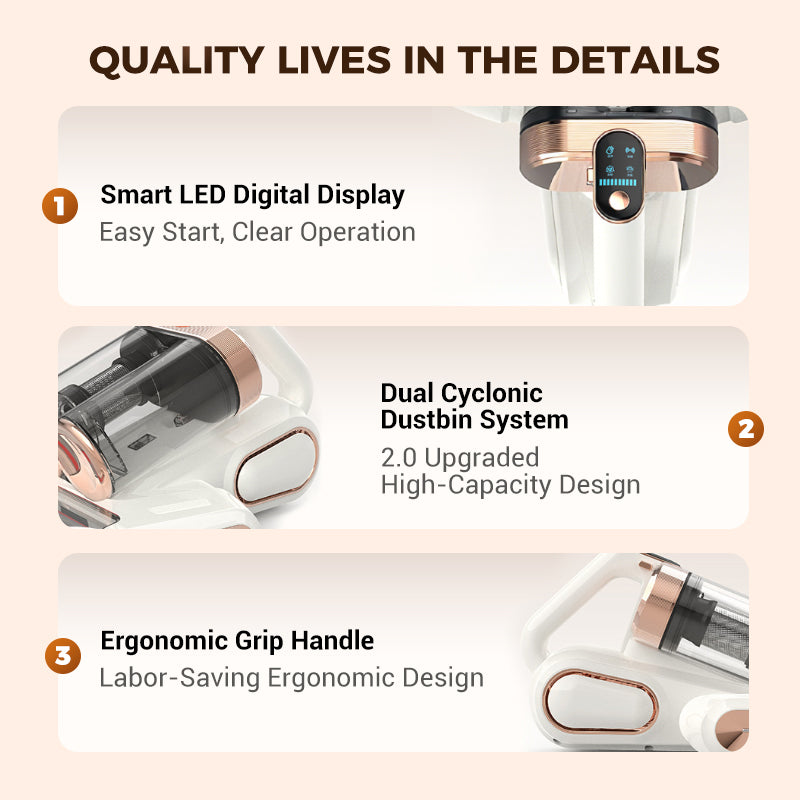 Deep Clean Mattress Vacuum – Removes Dust Mites, Germs & Hidden Allergens