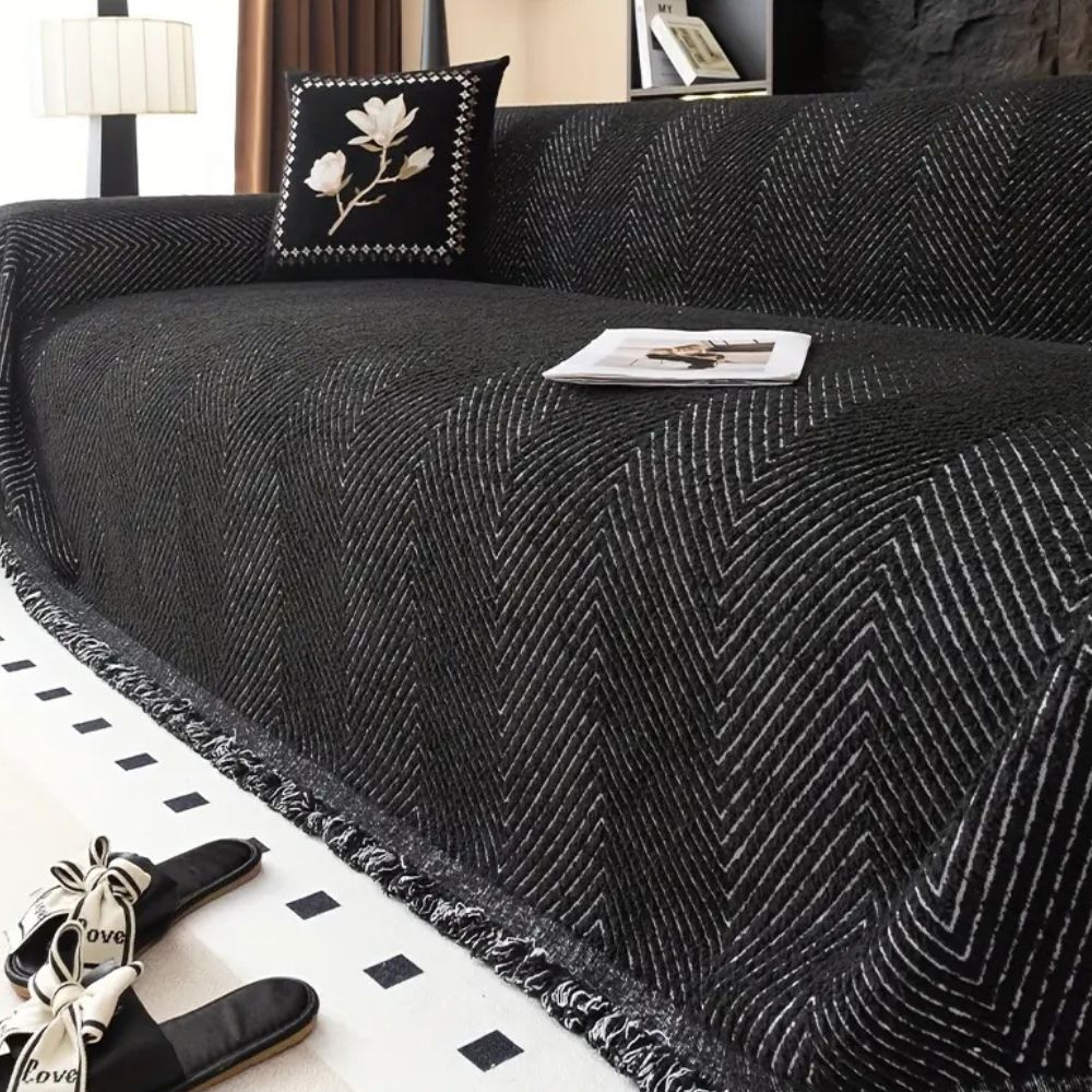 Striped Textured Sofa Cover