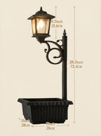 Solar Lamp Post with Flower Pot – Outdoor Garden & Patio Light – Multi Pack