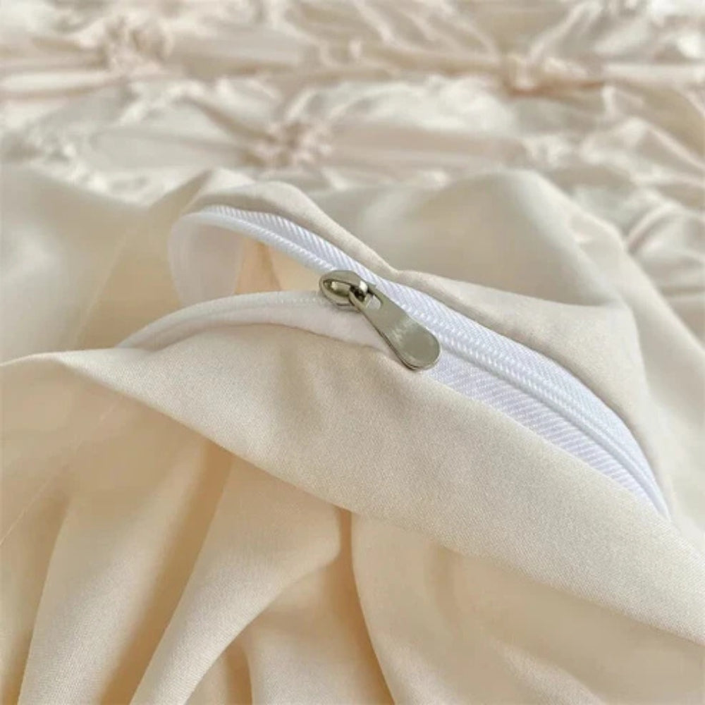 Textured Ruffle Floral Duvet Cover Set
