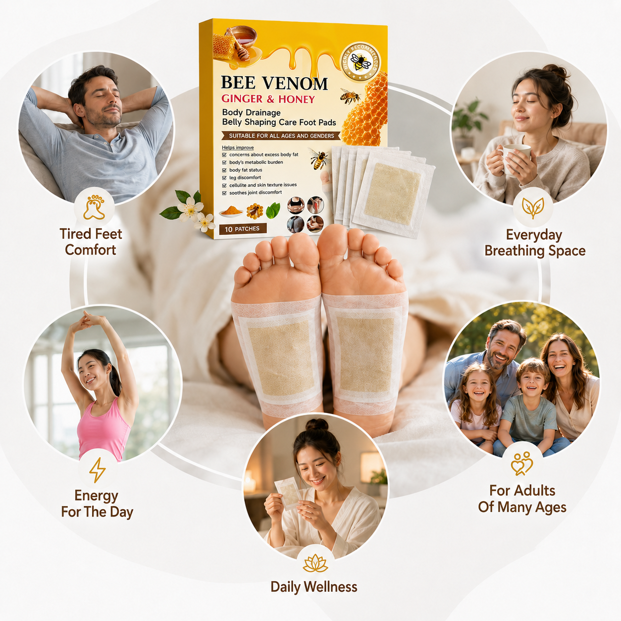 Bee Venom Foot Patches – Botanical Foot Care Patches for Daily Wellness