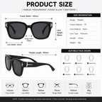 Women’s Polarized Square Sunglasses – Lightweight UV400 Shades for Driving, Beach & Travel