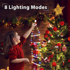 Climbing Santa LED Ladder Lights  - 1m Festive Holiday Decoration for Indoor & Outdoor Use, 8 Lighting Modes, Remote Controlled