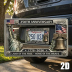 Patriotic Commemorative License Plate Frame for Vehicles