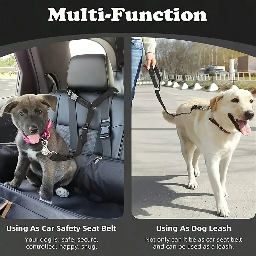 Dog Safety Leash for Vehicles, Pet Car Seatbelt Leash, Dog Vehicle Safety Belt Clip, Gift for Dogs,Universal Harness Straps