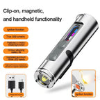 Pocket Rechargeable EDC Flashlight: Mini Keychain Light with Fire Starter & Window Breaker