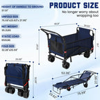 2-in-1 Folding Wagon Cart Chair 650LBS Capacity