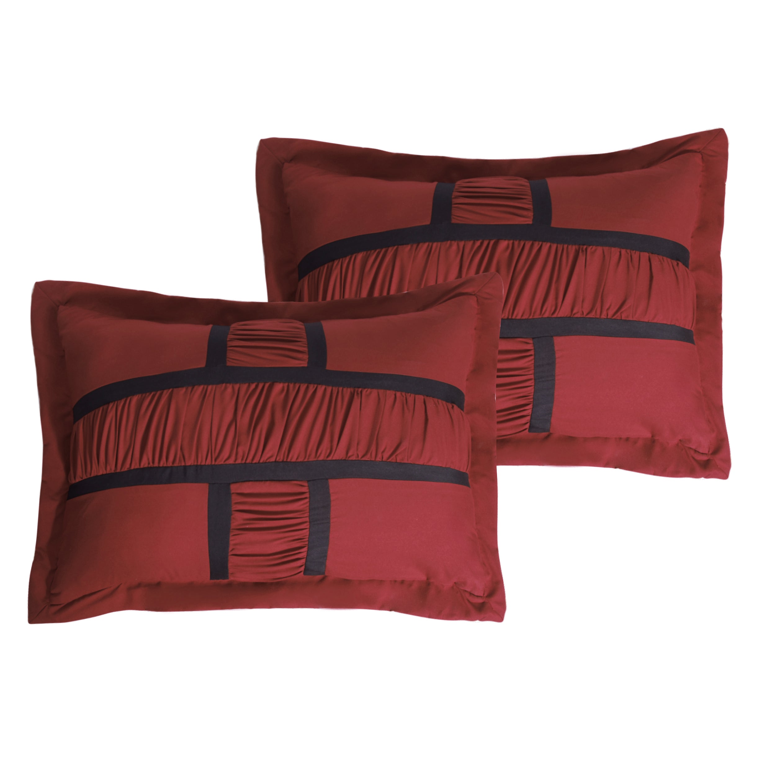 7 Piece Microfiber Ruffle and Patchwork Comforter Set