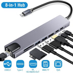 8-in-1 USB Hub Adapter with Ethernet