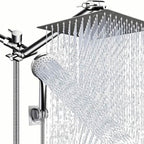 8-Inch High Pressure Showerhead with 11-Inch Adjustable Extension Arm