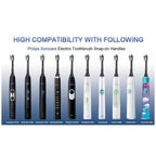 8-Pack: Black Replacement Electric Toothbrush Heads for Philips Sonicare