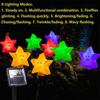 8-Pack: Solar Powered Star Lights 8 Modes Landscape Pathway Stake Lights
