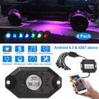 8-Pieces: Auto RGB LED Rock Light Kit