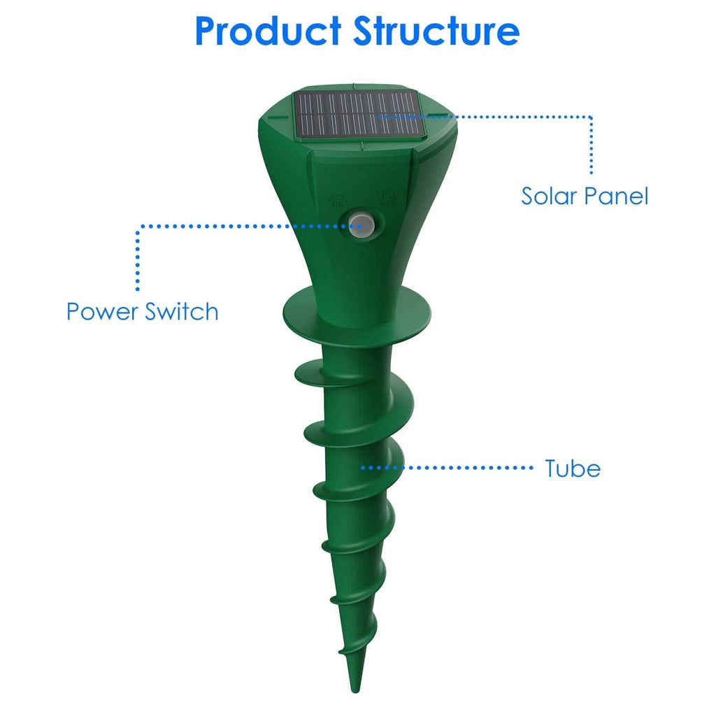 8-Pieces: Solar Powered Repellent Waterproof Solar Vibration Stake