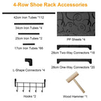 8-Tier Shoe Rack Metal Shoe Storage Shelf