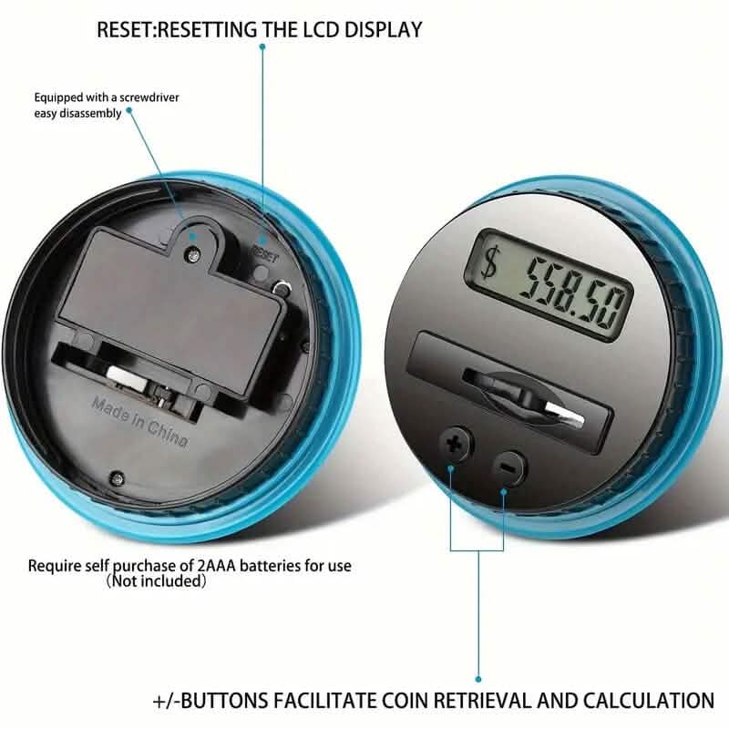800+ Coin Capacity Digital Counting Money Jar