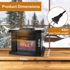 800W Artificial Flame Stove Electric Fireplace Heater