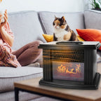 800W Artificial Flame Stove Electric Fireplace Heater