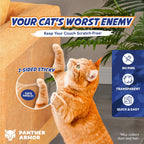 Panther Armor Cat Scratch Furniture Protector – Double Sided Anti Cats Scratching Sticky Tape – 10 Sheets