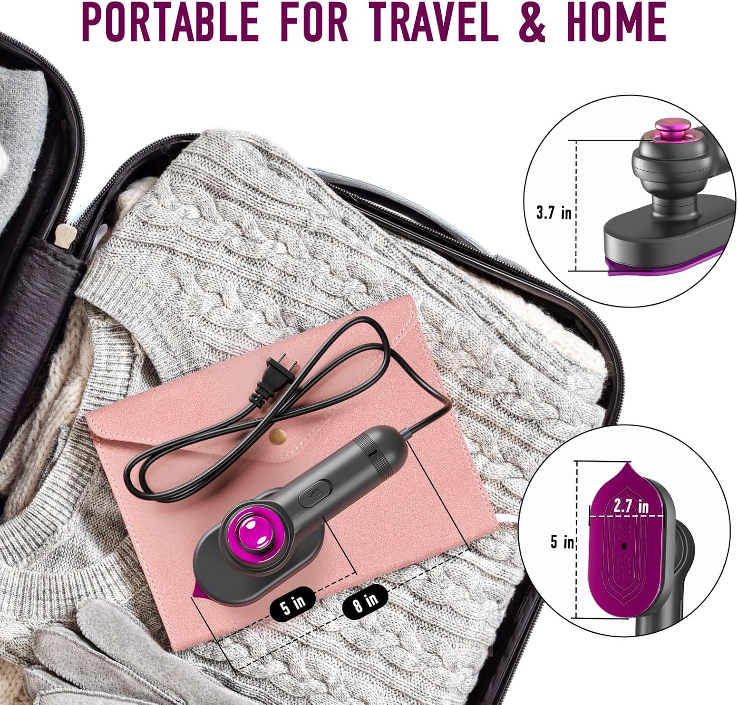 Portable Mini Steam Iron for Clothes Foldable Handheld Electric Ironer Wet Dry Garment Steamer Ironing Machine Travel Home Appli
