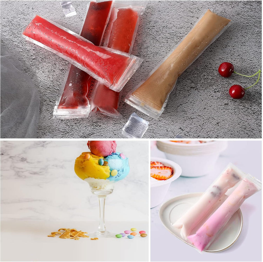 DIY Disposable Ice Pop Molds with Silicone Funnels Freeze Snacks Freezer Tubes