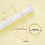3pcs Heart Necklace & Bracelet Set for Women