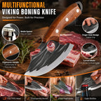 Hand-Forged Chef Knife & Cleaver Set – Sharp V-Edge Kitchen Knives for Meat, Vegetables & Fruits