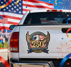 Celebrate 250 Years of Freedom – USA Patriotic Car Decal 1776–2026