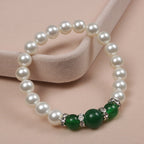 Popular Natural Agate Stone Pearl Stretch Bracelet