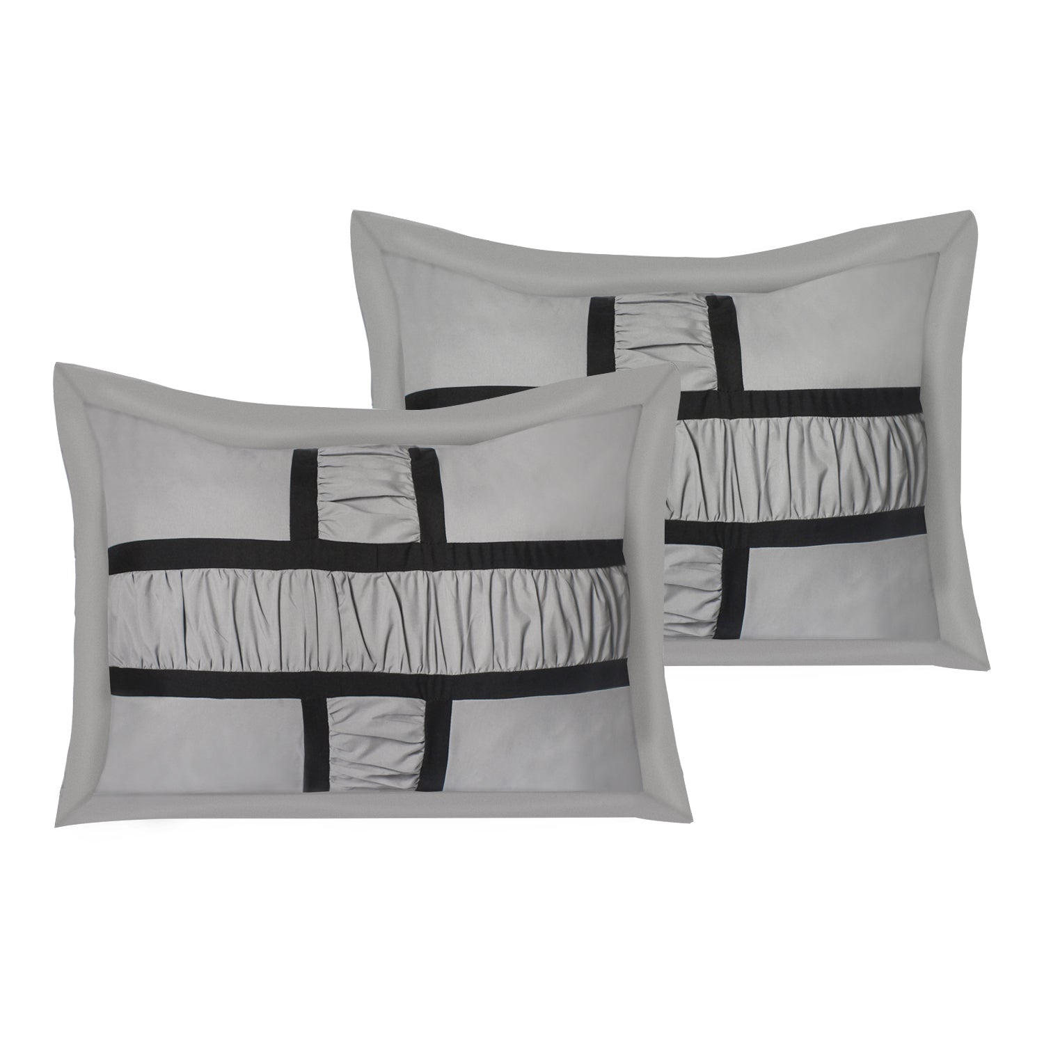 7 Piece Microfiber Ruffle and Patchwork Comforter Set