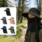 Wide Brim Sun Hat, Men's Safari Hat, 360° Sun Protection, UPF50+, Shade Hat, Insect Repellent, Mesh, Breathable, UV Protection