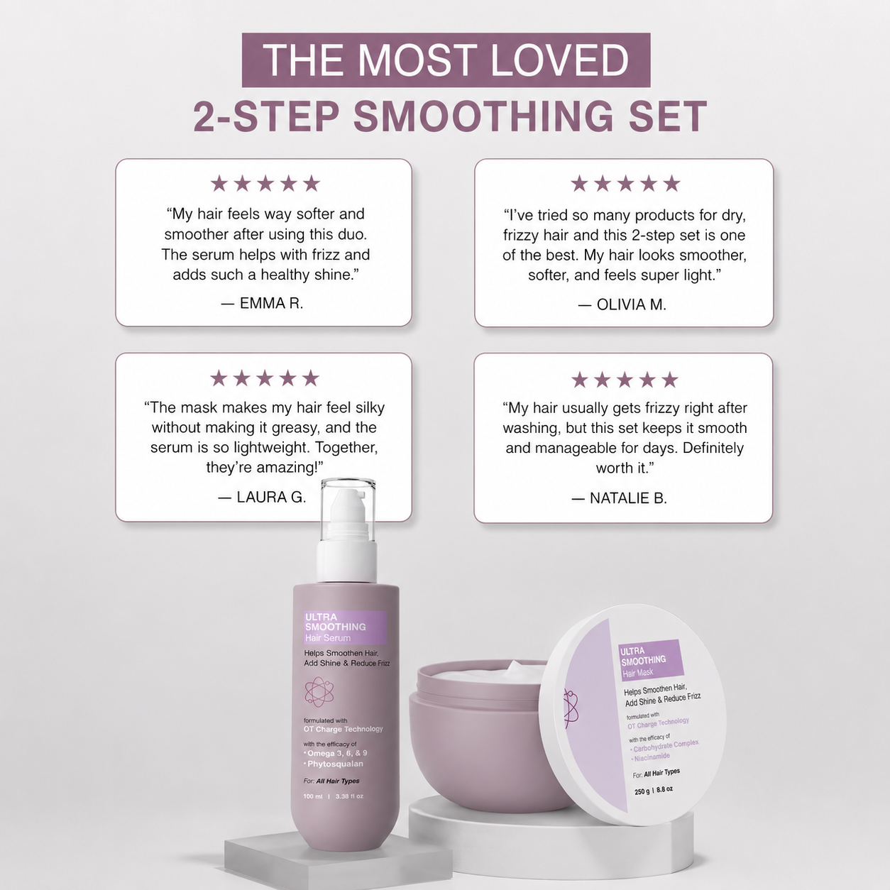 Ultra-Smoothing Hair Mask & Serum Set – 2-Step Care Duo for Dry, Frizzy & Damaged-Looking Hair
