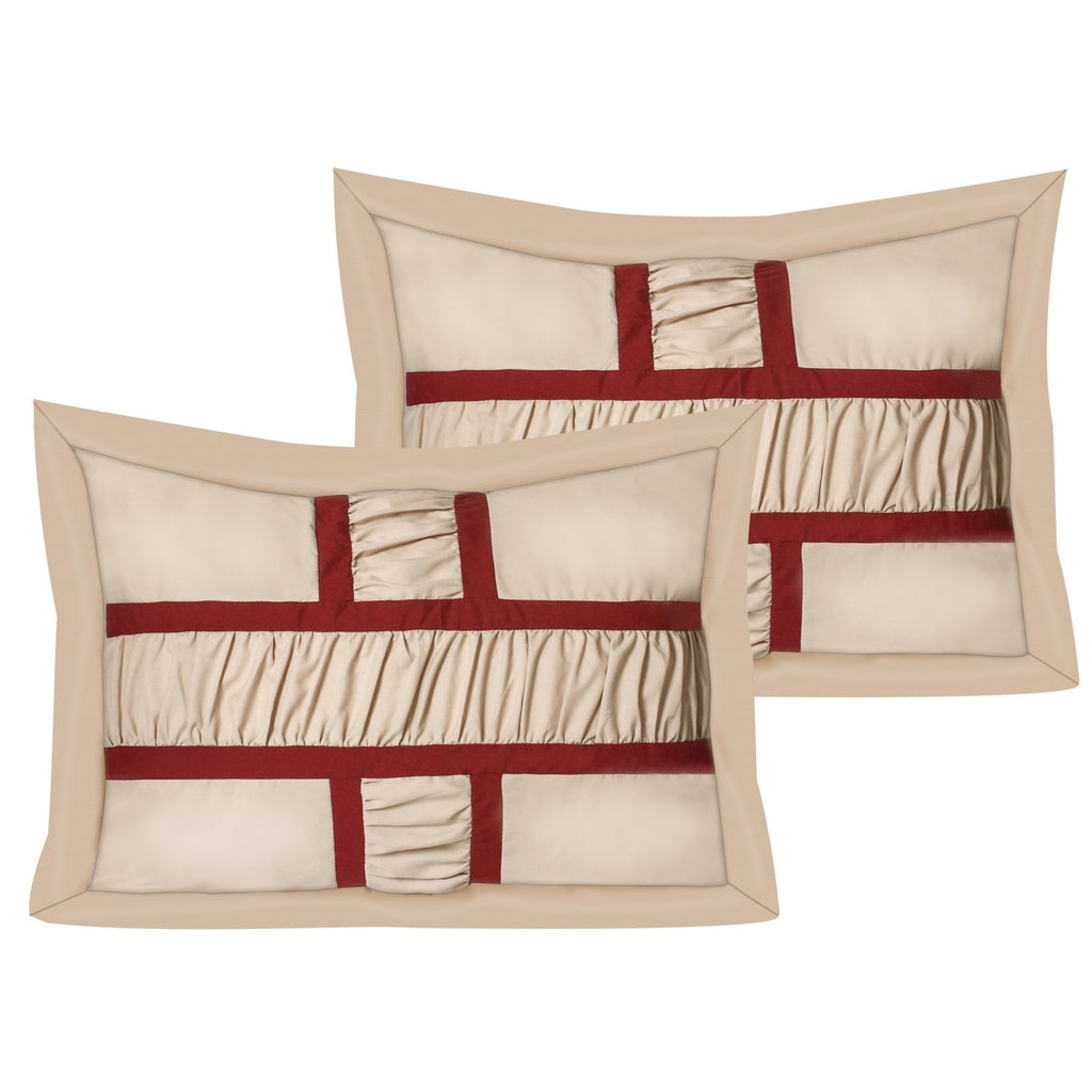 7 Piece Microfiber Ruffle and Patchwork Comforter Set