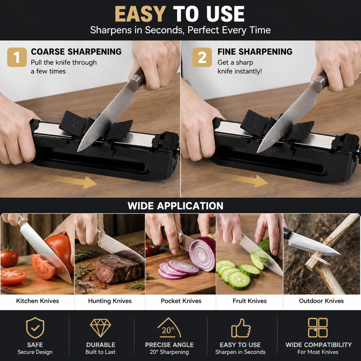 Portable Knife Sharpener – Compact Handheld Sharpening Tool